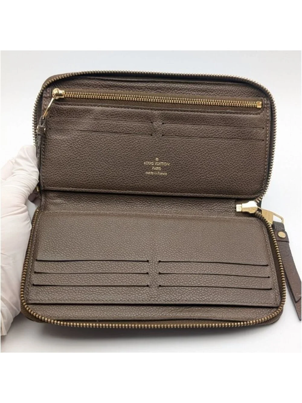 Louis Vuitton Zippy Organizer Monogram Empreinte Brown Wallet Zip Around Travel